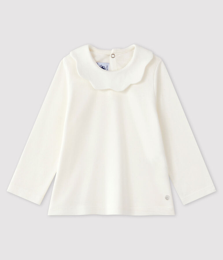 Blouse manches longues b&eacute;b&eacute; fille blanc