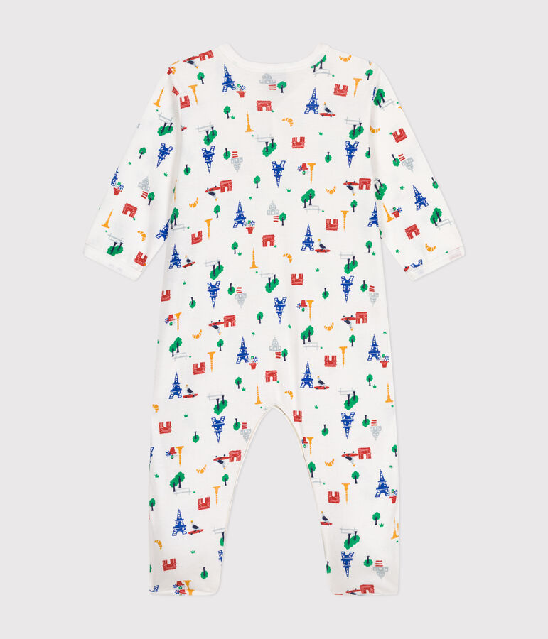 Pyjama imprim&eacute; Paris en coton b&eacute;b&eacute; blanc/multicouleur