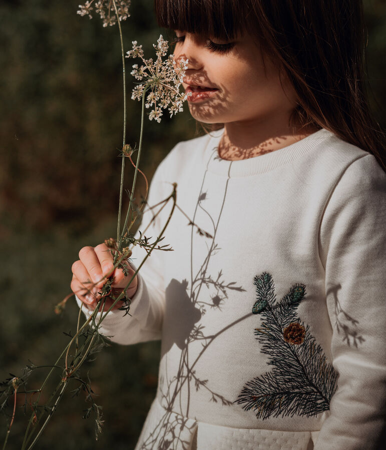 Robe enfant fille Petit Bateau x Deyrolle blanc