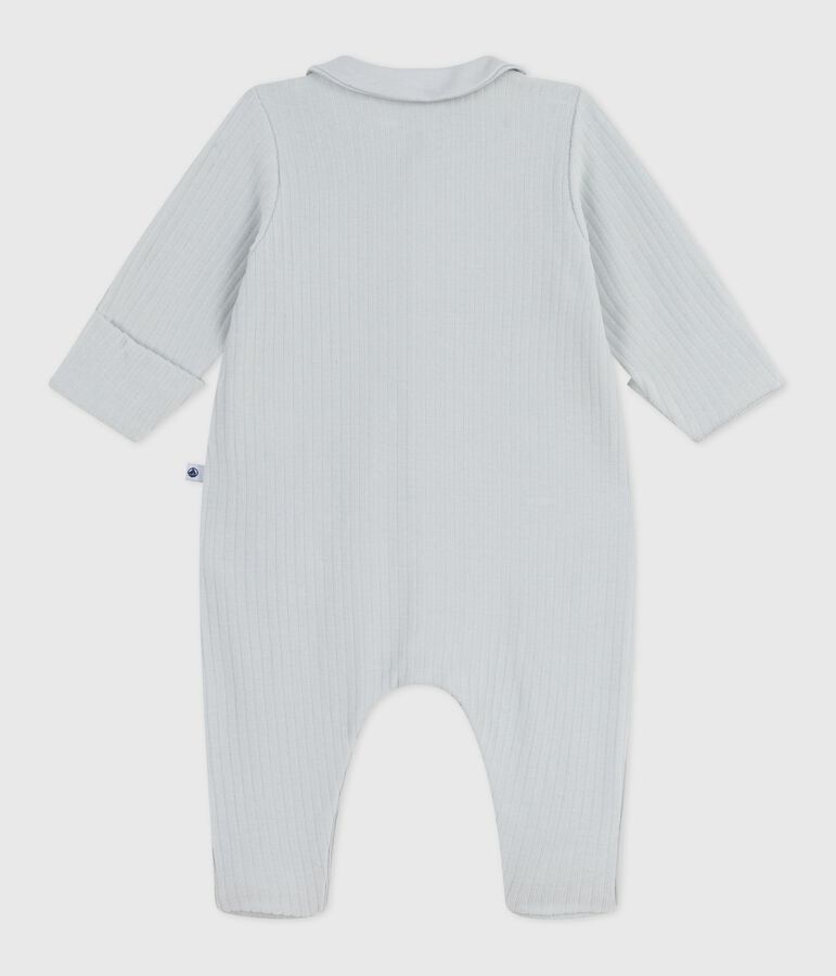 Pyjama b&eacute;b&eacute; en velours &agrave; col uni bleu CO2