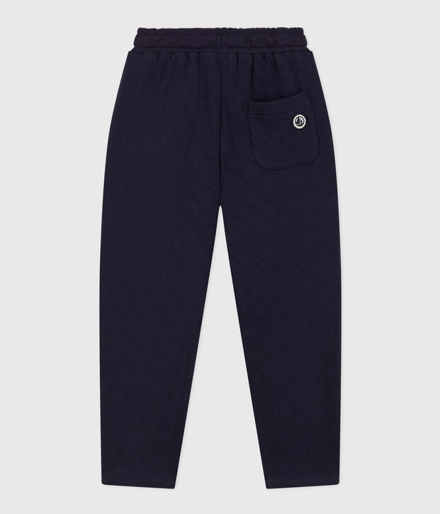 Pantalon en tubique matelass&eacute; enfant fille / gar&ccedil;on bleu marine