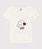 Tee-shirt manches courtes en coton enfant fille blanc MARSHMALLOW