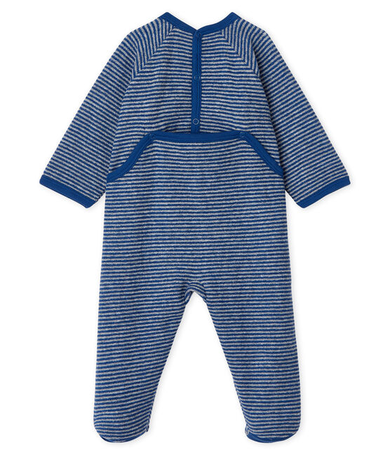 Dors bien bébé garçon en bouclette éponge grattée extra chaude bleu MAJOR/gris SUBWAY