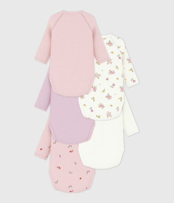Lot de bodies croisés manches longues en coton imprimé bébé variante 1