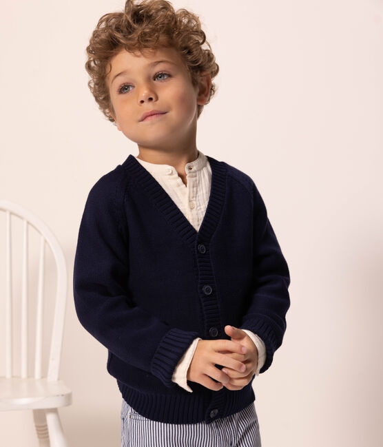 Cardigan en tricot enfant garçon bleu SMOKING