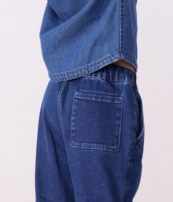 Pantalon enfant en denim vert BRUT MOYEN