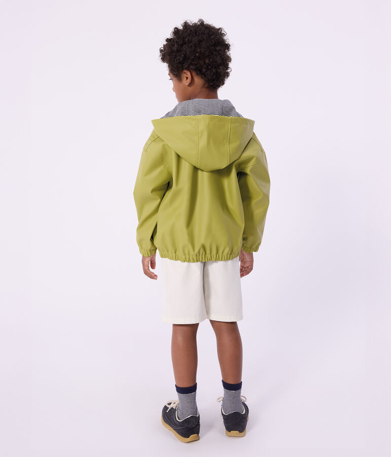 Blouson enfant en PU uni vert MOSS