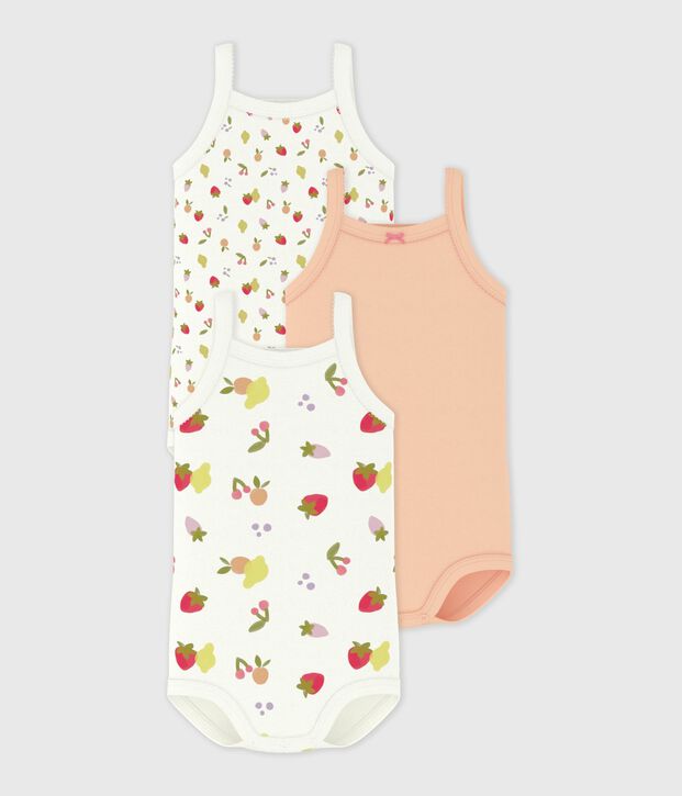 Lot de bodies bretelles en coton b&eacute;b&eacute; multicouleur