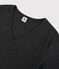 T-shirt col V iconique en coton Femme gris CITY CHINE