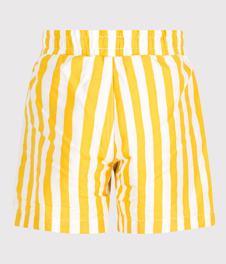 Short de bain ray&eacute; enfant gar&ccedil;on jaune MARSHMALLOW/ NECTAR