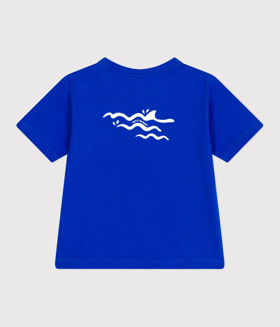 Teeshirt enfant en coton manches courtes imprimé bleu PERSE