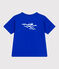 Teeshirt enfant en coton manches courtes imprimé bleu PERSE