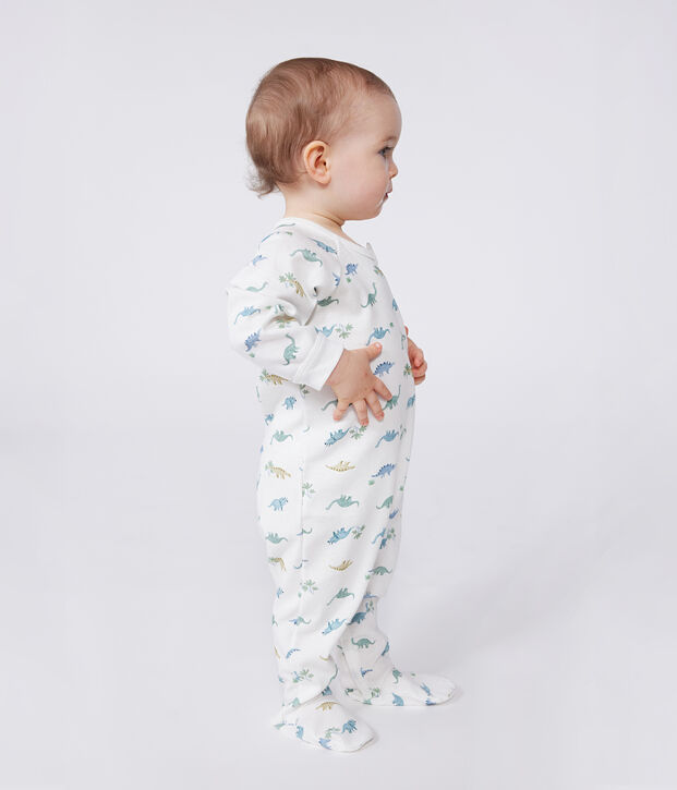 Pyjama b&eacute;b&eacute; en coton dinosaures blanc/multicouleur