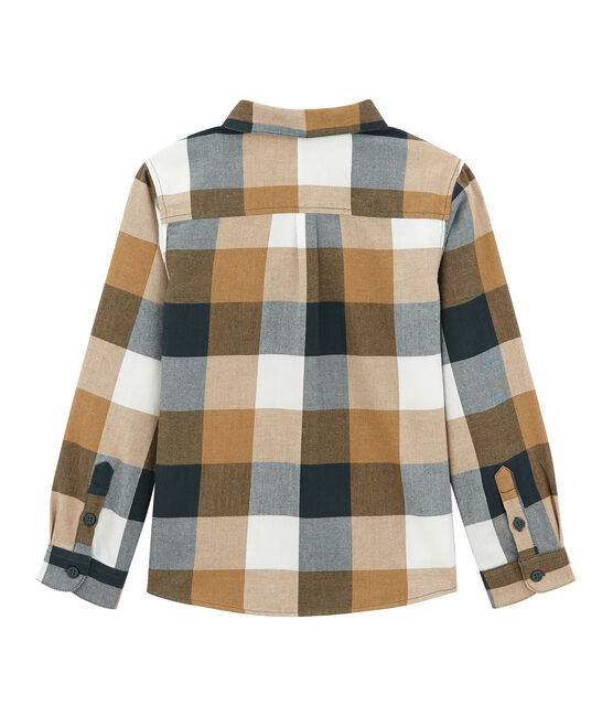Chemise à carreaux garçon en popeline vert SHERWOOD/blanc MULTICO