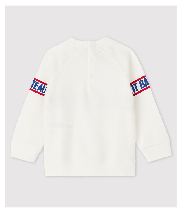 Sweatshirt en molleton b&eacute;b&eacute; gar&ccedil;on blanc