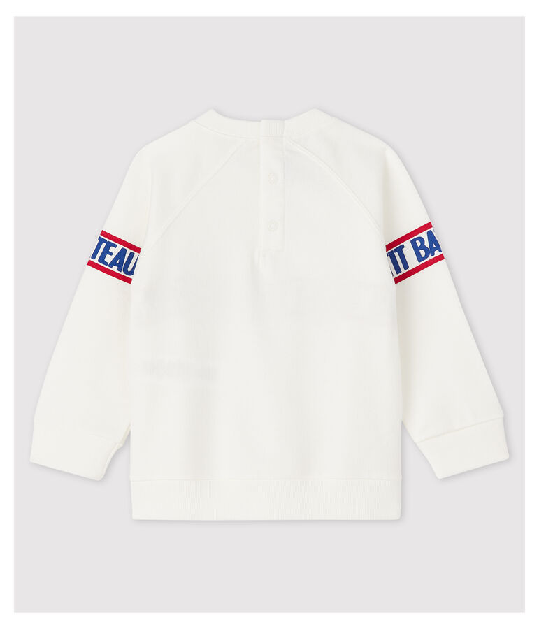 Sweatshirt en molleton b&eacute;b&eacute; gar&ccedil;on blanc MARSHMALLOW