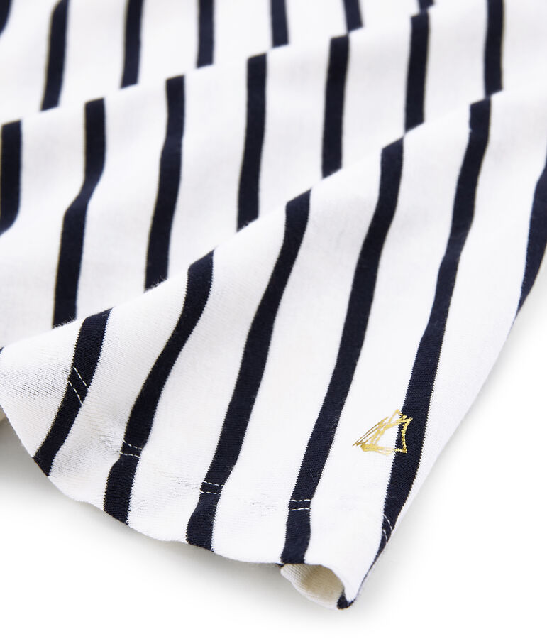 Robe manches courtes enfant fille blanc/bleu