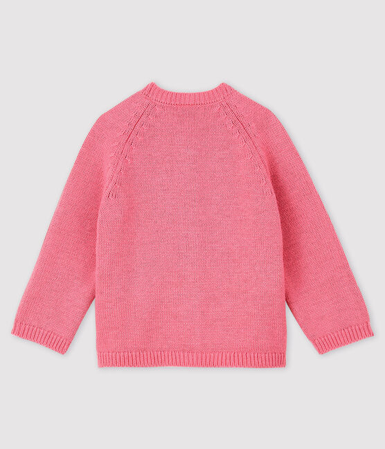 Cardigan bébé fille avec jacquard rose CHEEK