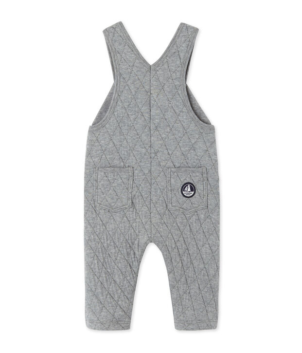 Salopette b&eacute;b&eacute; gar&ccedil;on en tubique matelass&eacute; gris