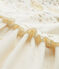 Robe fille bi-matière brillante beige COQUILLE
