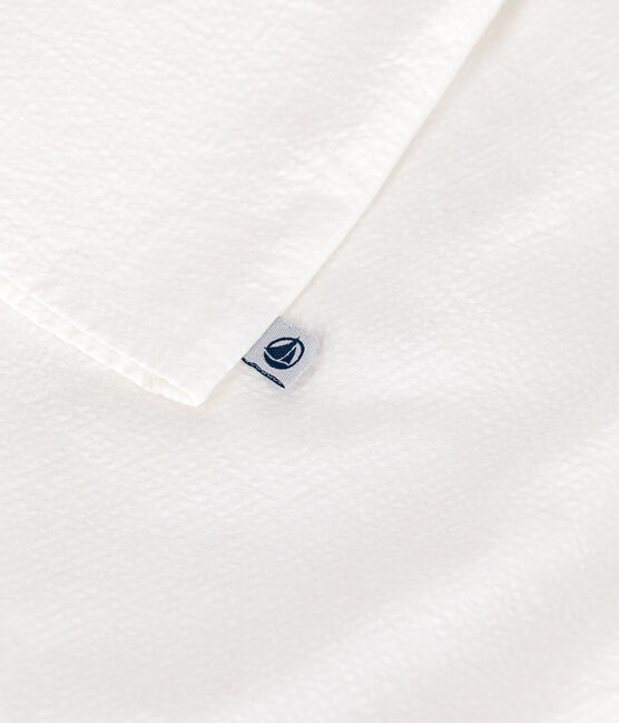 Blouse bébé manches courtes en seersucker rayée blanc ECUME
