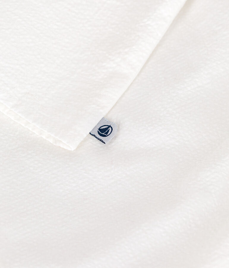 Blouse b&eacute;b&eacute; manches courtes en seersucker ray&eacute;e blanc ECUME