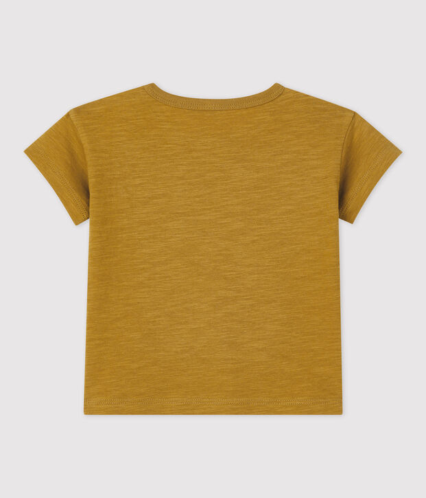 Tee-shirt manches courtes uni en jersey b&eacute;b&eacute; jaune