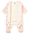 Bodyjama bébé fille en velours de coton imprimé blanc MARSHMALLOW/rose JOLI