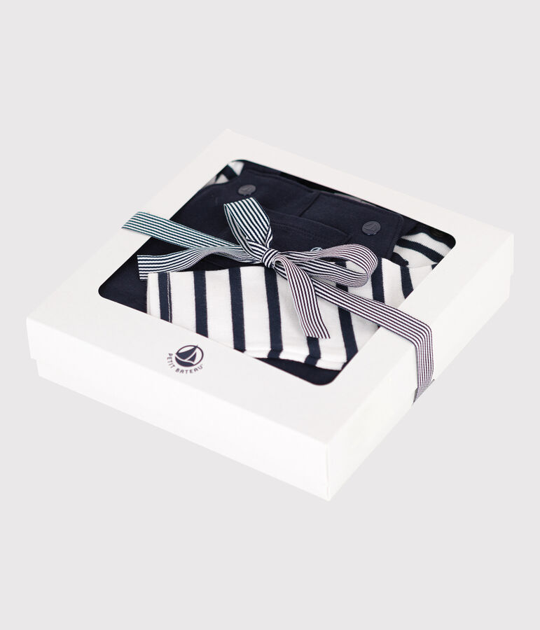 Ensemble salopette et marini&egrave;re en jersey &eacute;pais b&eacute;b&eacute; multicouleur