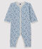 Dors-bien sans pieds à étoiles bleues bébé en tubique blanc MARSHMALLOW/bleu MAJOR