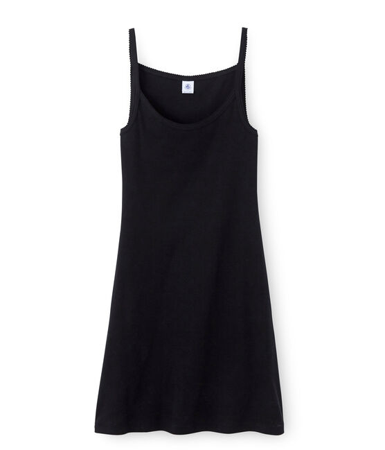Chemise à bretelles femme coton/laine/soie noir NOIR