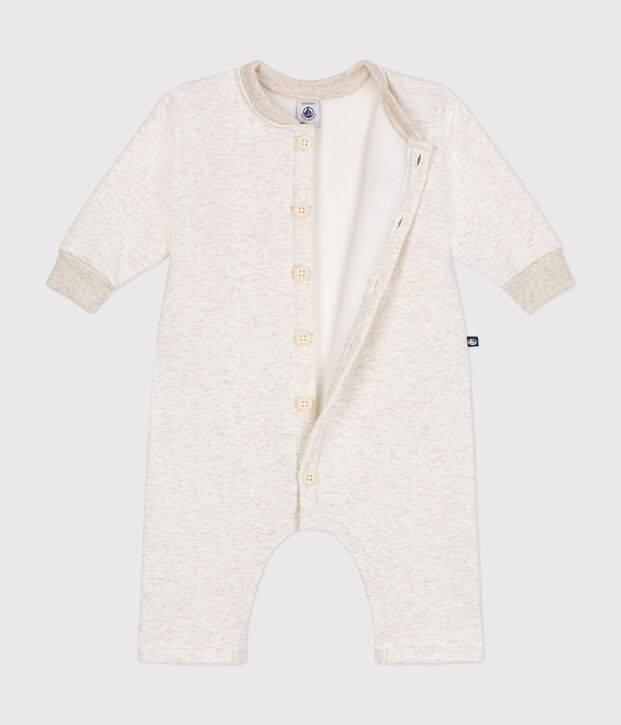 Combinaison longue en molleton doux et chaud b&eacute;b&eacute; beige