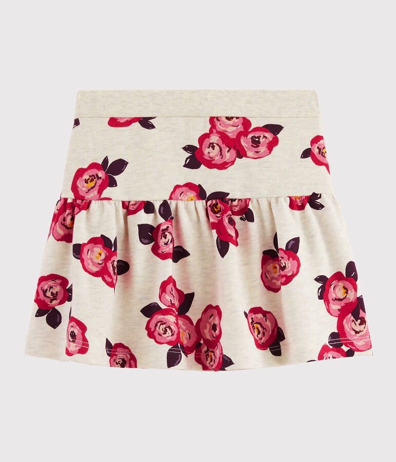 Jupe en molleton enfant fille beige MONTELIMAR/blanc MULTICO