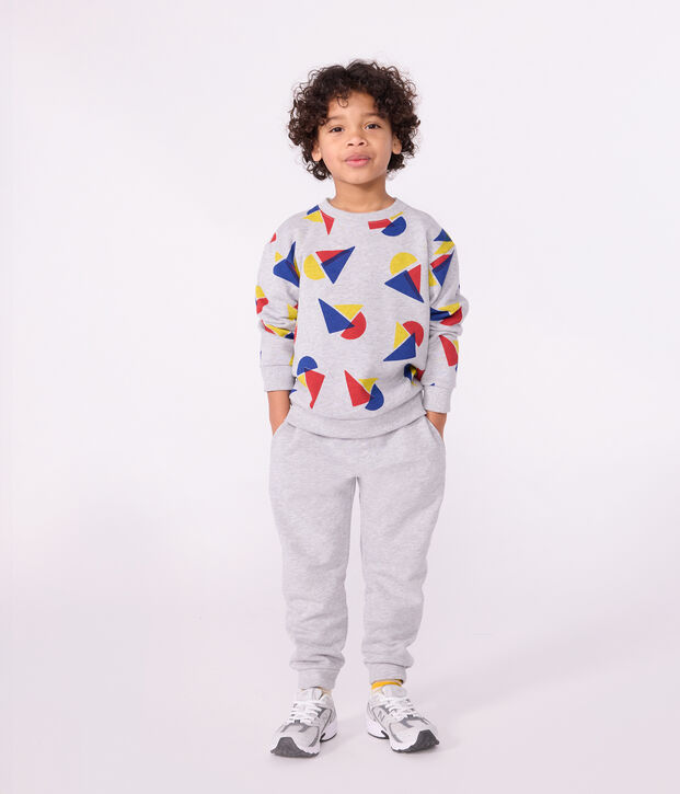 Pantalon de jogging enfant en coton uni gris
