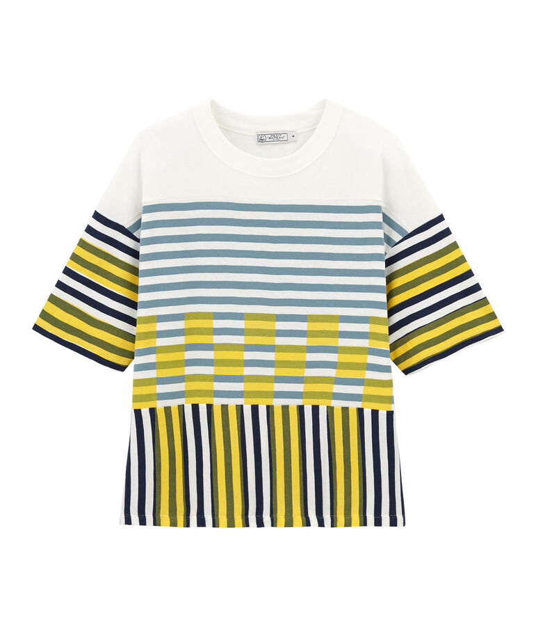 Tee-shirt graphique manches courtes mixte blanc/multicouleur