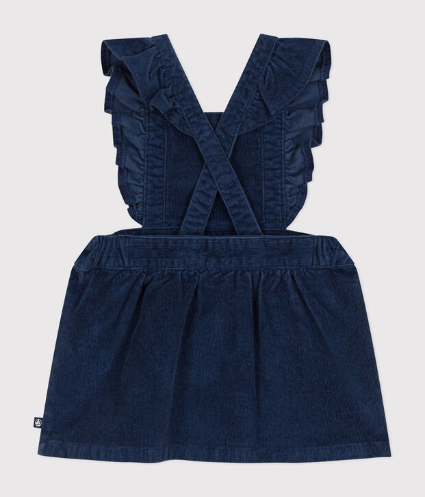 Robe sans manche en velours b&eacute;b&eacute; bleu