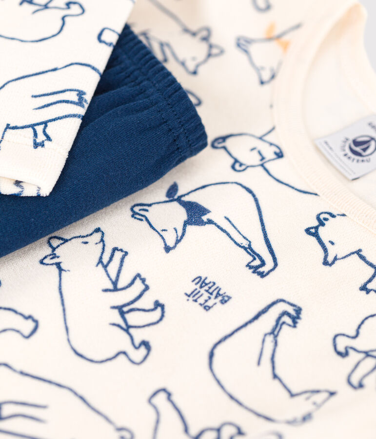 Pyjama en velours enfant bleu/multicouleur