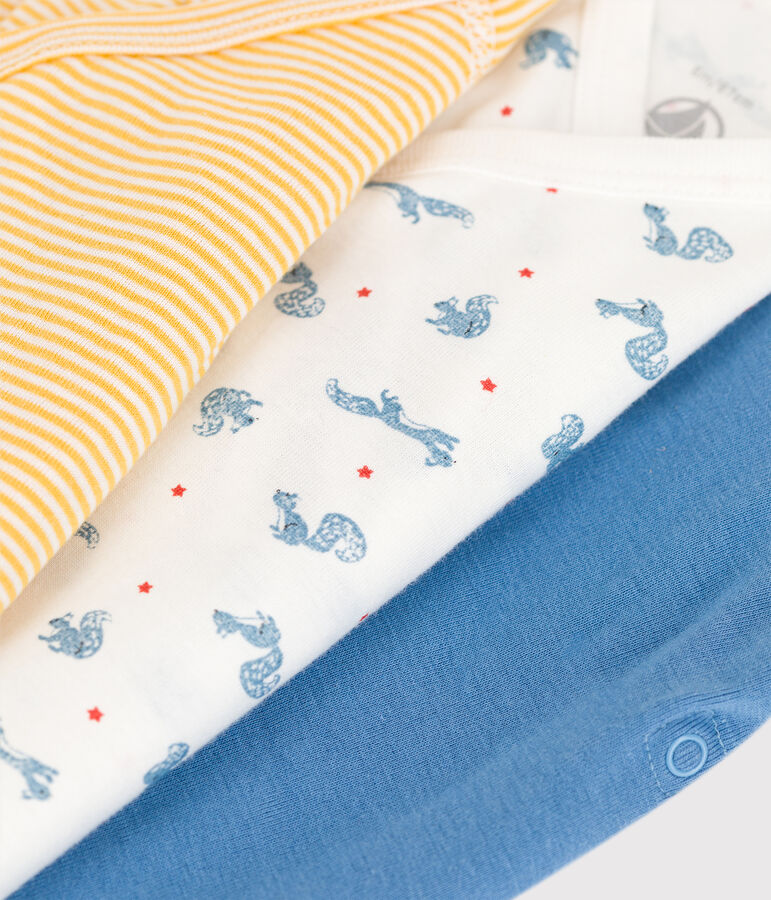 Lot de 3 bodies b&eacute;b&eacute; en coton biologique multicouleur