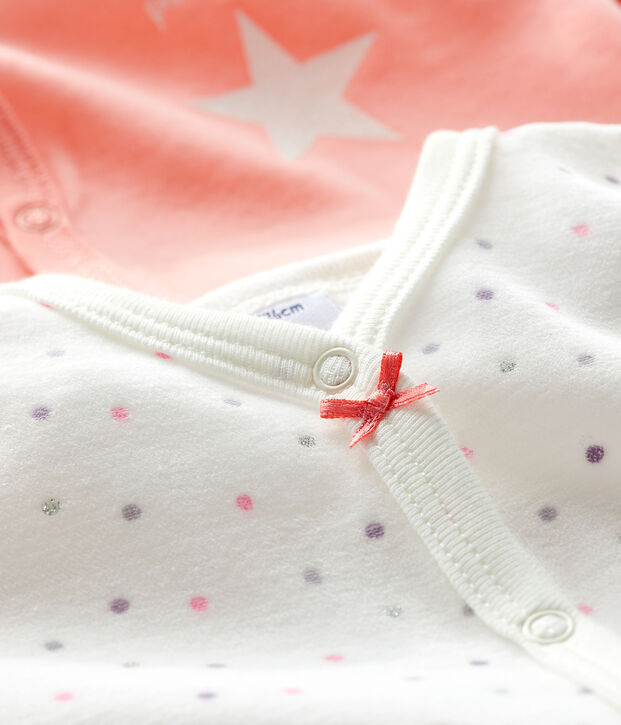 Lot de 2 dors-bien b&eacute;b&eacute; fille en velours multicouleur