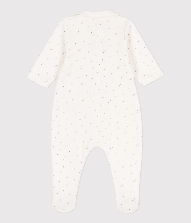 Dors-bien &eacute;toiles en velours blanc/gris