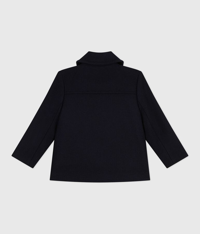 Caban enfant en draps de laine uni bleu SMOKING