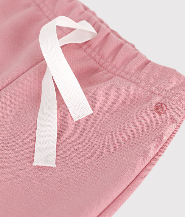Pantalon de jogging b&eacute;b&eacute; en coton uni rose