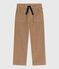 Pantalon droit enfant en velours uni beige ROCHE CLAIR