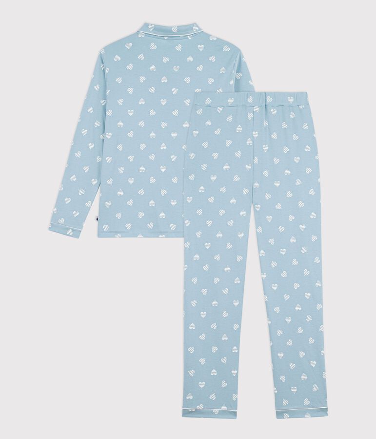 Pyjama boutonn&eacute; femme en coton imprim&eacute; MIMI/ ECUME