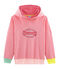 Sweat à capuche enfant en côte rose CUPCAKE/blanc MARSHMALLOW