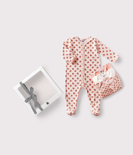 Lot de 1 pyjama bébé et 3 bodies fleurs variante 1