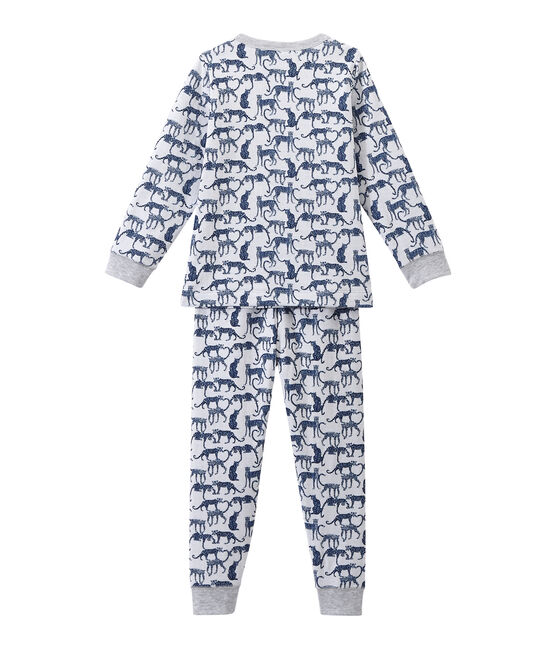 Pyjama garçon en tubique imprimé blanc ECUME/blanc MULTICO