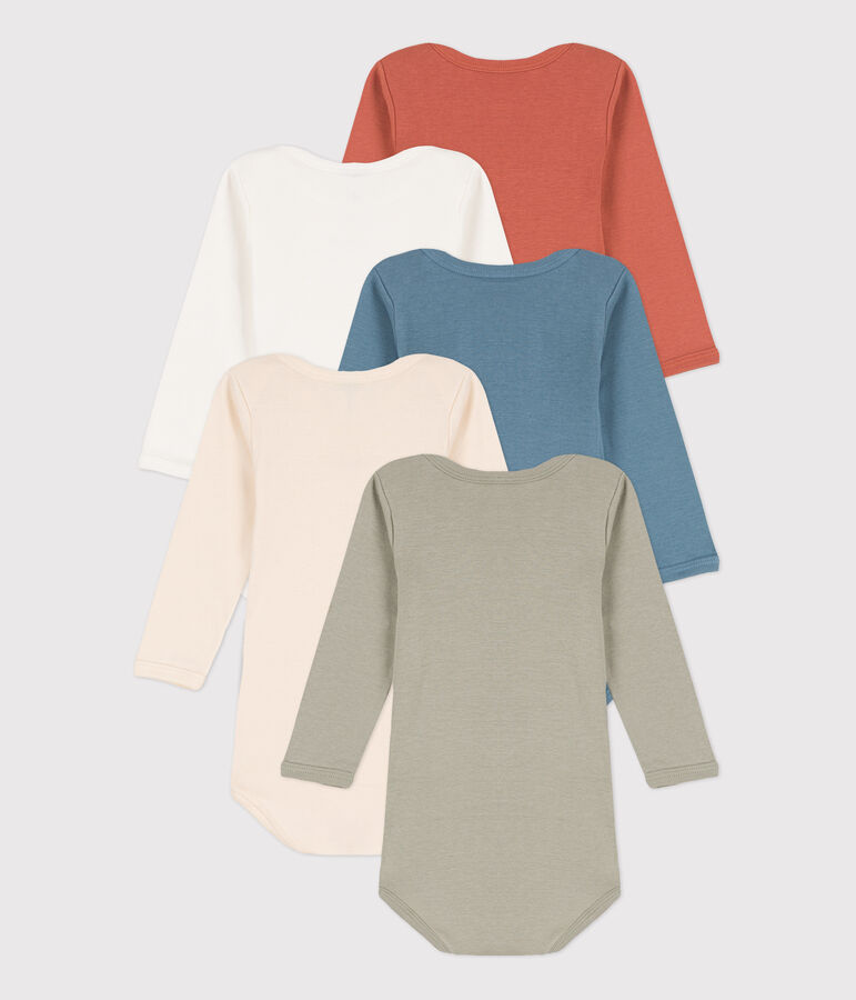 Lot de 5 bodies manches longues youpi b&eacute;b&eacute; en coton multicouleur
