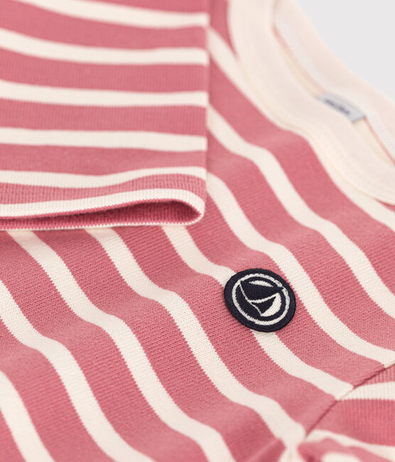 Marinière iconique en coton enfant fille / garçon rose ROSEWOOD/ AVALANCHE
