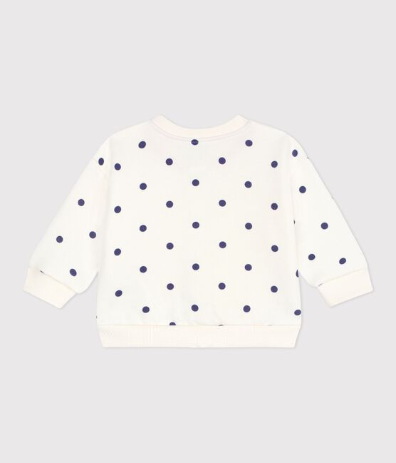Veste teddy bébé en coton, imprimée à pois bleu MILK/ SOIR